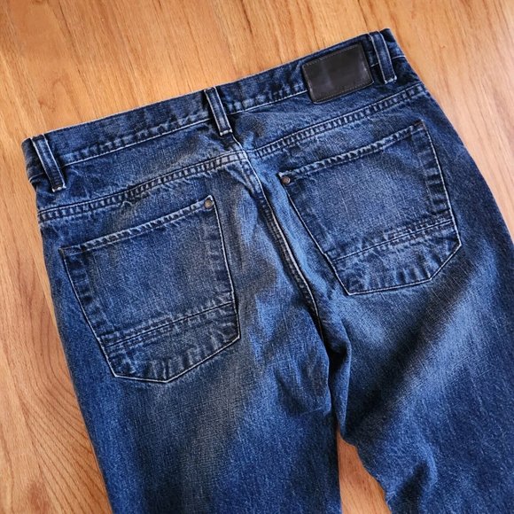 Calvin Klein Jeans Mens Size 34 x 32 Slim Straight Leg Blue Denim Low Rise Pants - Picture 3 of 11
